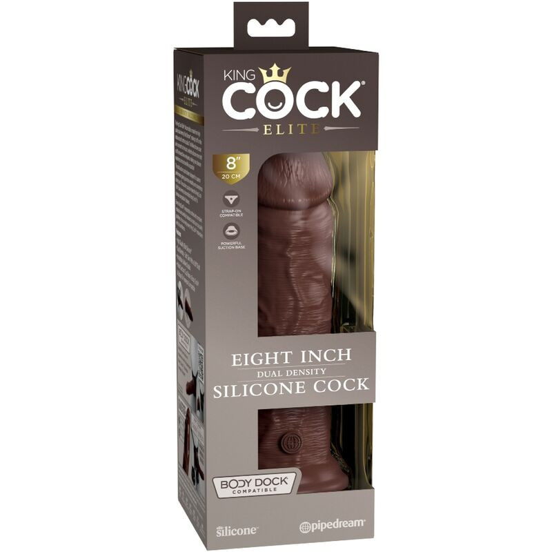 KING COCK - ELITE DILDO REALISTICO IN SILICONE 20.3 CM MARRONE 4 