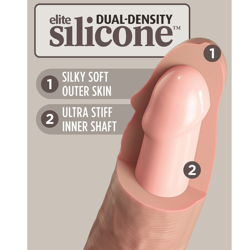 KING COCK - ELITE GODE RÉALISTE VIBRANT & SILICONE 15.2 CM 2 