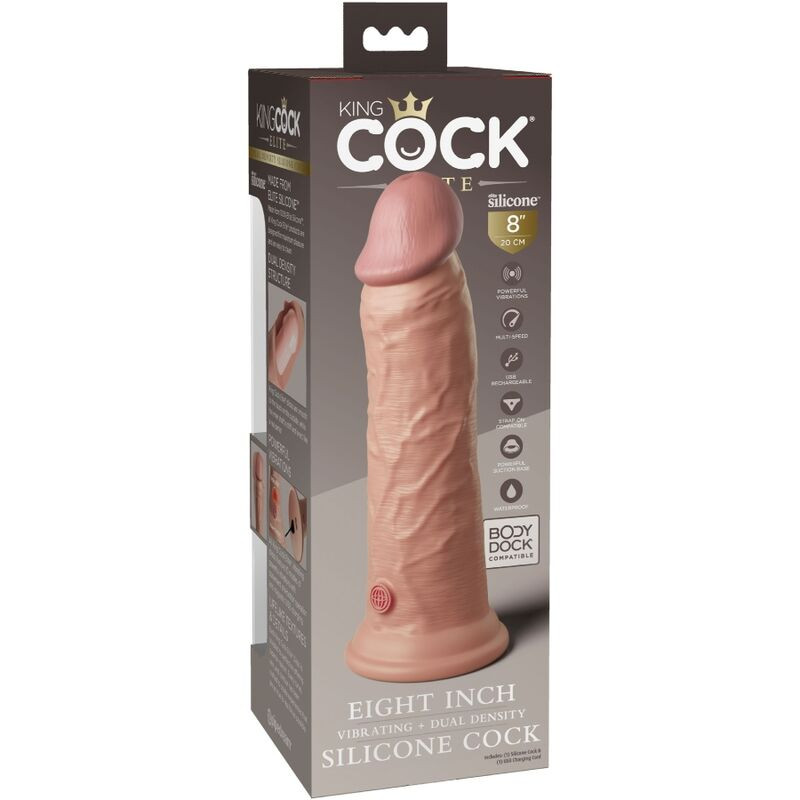 KING COCK - ELITE REALISTISCHER DILDO MIT VIBRATION UND SILIKON 20.3 CM 5 