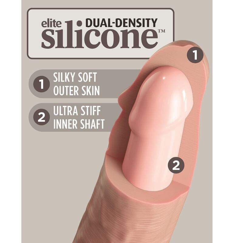 KING COCK - ELITE VIBRATORE DILDO REALISTICO E TELECOMANDO IN SILICONE 23 CM 5 