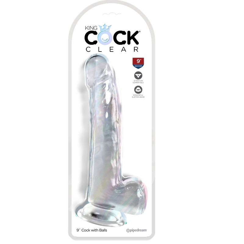 KING COCK - CLEAR GODE AVEC TESTICULES 20.3 CM TRANSPARENT 1 