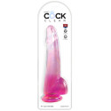 KING COCK - CLEAR DILDO WITH TESTICLES 19 CM PINK 1 