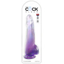 KING COCK - CLEAR DILDO WITH TESTICLES 19 CM PURPLE 1 