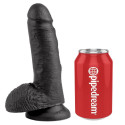 KING COCK - 7 DILDO SCHWARZ MIT EIER 17.8 CM 3 