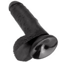 KING COCK - 7 GODE NOIR AVEC BOULES 17.8 CM 4 