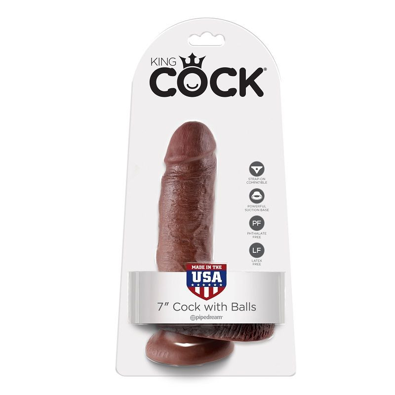 KING COCK - 7 DILDO BROWN WITH BALLS 17.8 CM 1 