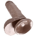 KING COCK - 7 DILDO BRAUN MIT EIER 17.8 CM 4 