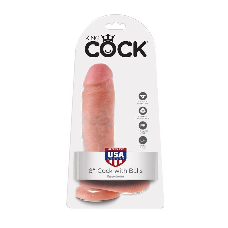 KING COCK - 8 DILDO FLEISCH MIT EIER 20.3 CM 1 