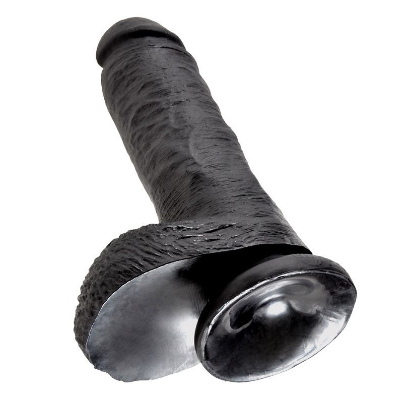 KING COCK - 8 DILDO NERO CON SFERE 20.3 CM 4 