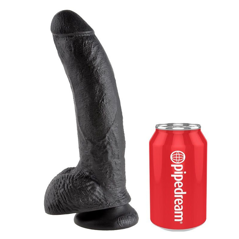 KING COCK - 9 DILDO SCHWARZ MIT EIER 22.9 CM 3 