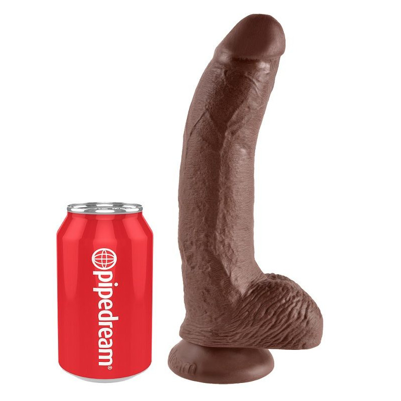 KING COCK - 9 DILDO BROWN WITH BALLS 22.9 CM 3 