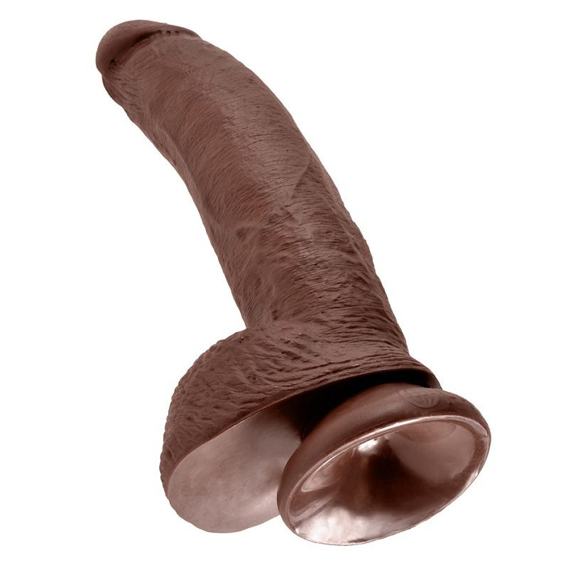 KING COCK - 9 DILDO BROWN WITH BALLS 22.9 CM 4 