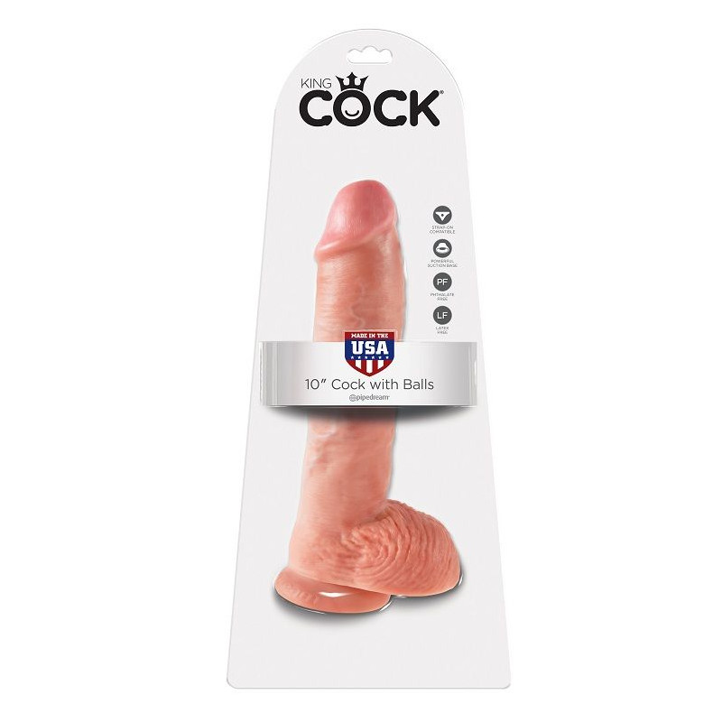 KING COCK - 10 DILDO FLESH WITH BALLS 26.5 CM 1 