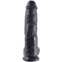 KING COCK - 10 DILDO SCHWARZ MIT EIER 25.4 CM 2 