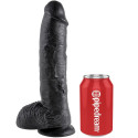 KING COCK - 10 DILDO SCHWARZ MIT EIER 25.4 CM 3 