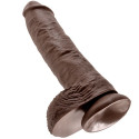 KING COCK - 10 GODE MARRON AVEC BOULES 25.4 CM 4 