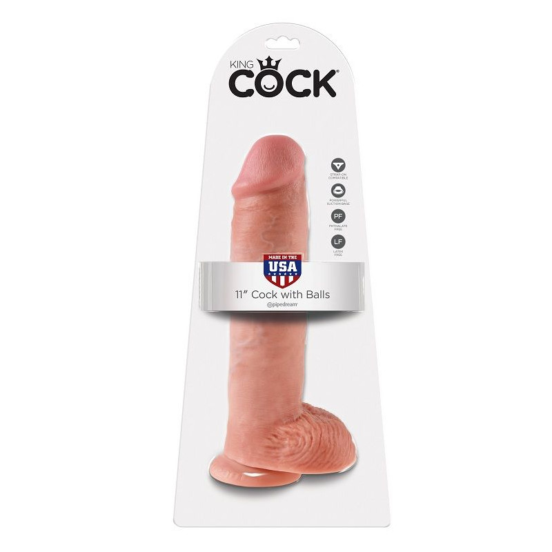 KING COCK - 11 DILDO FLESH WITH BALLS 28 CM 1 