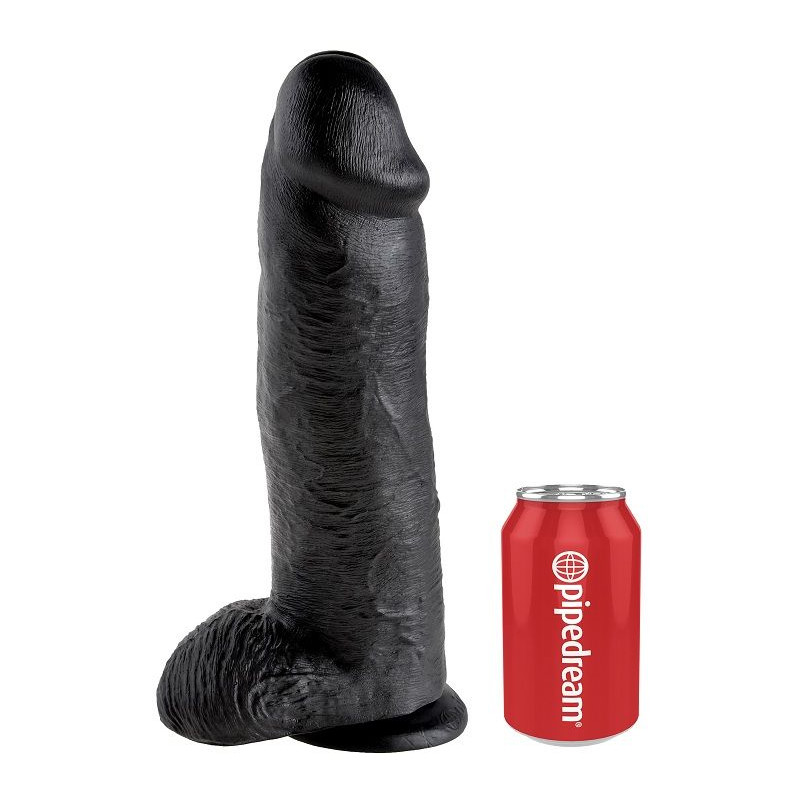 KING COCK - 12 DILDO SCHWARZ MIT EIER 30.48 CM 2 