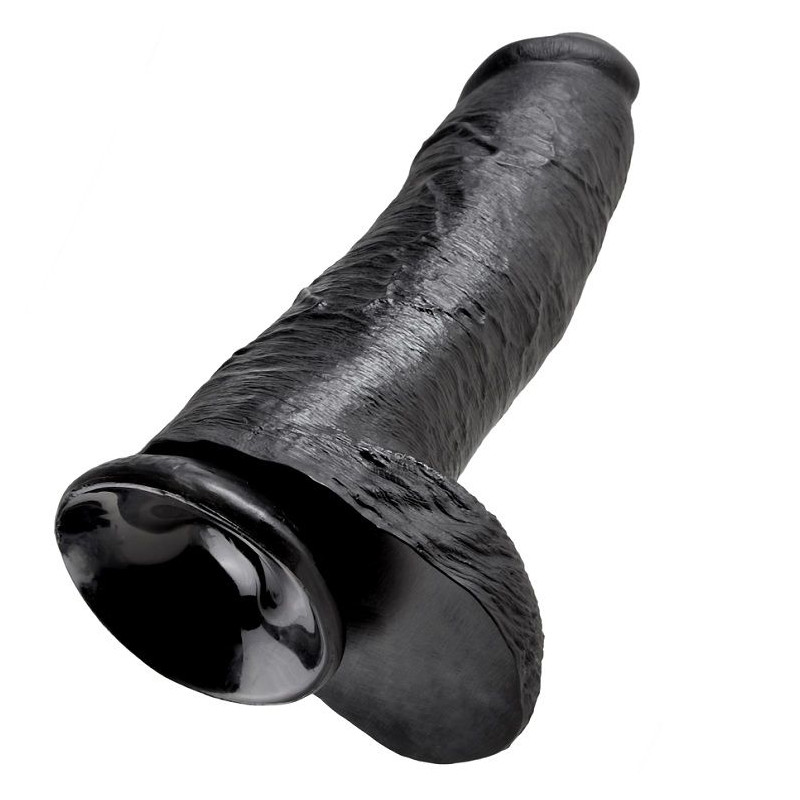 KING COCK - 12 DILDO BLACK WITH BALLS 30.48 CM 3 