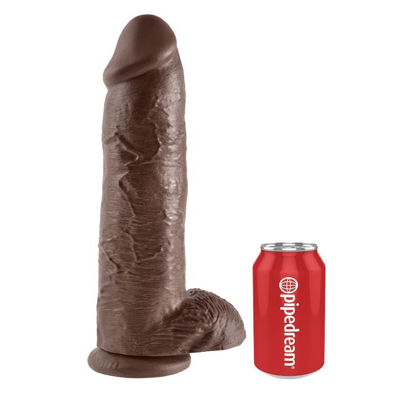 KING COCK - 12 DILDO BRAUN MIT EIER 30.48 CM 4 