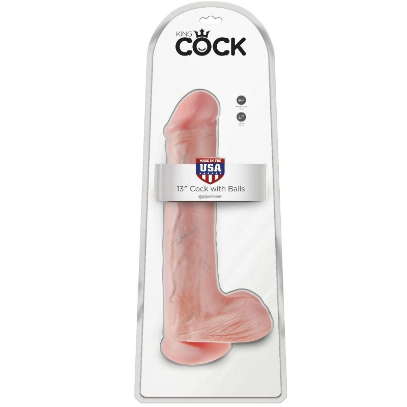 KING COCK - DILDO WITH BALLS 33 CM FLESH 3 