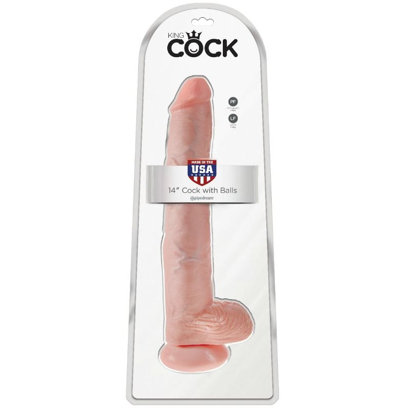 KING COCK - DILDO CON SFERE 35.6 CM CARNE 1 