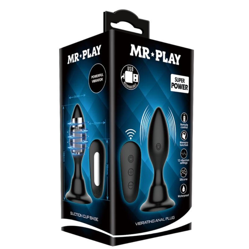 MR PLAY - PLUG ANAL AVEC TÉLÉCOMMANDE VIBRATION NOIRE 8 