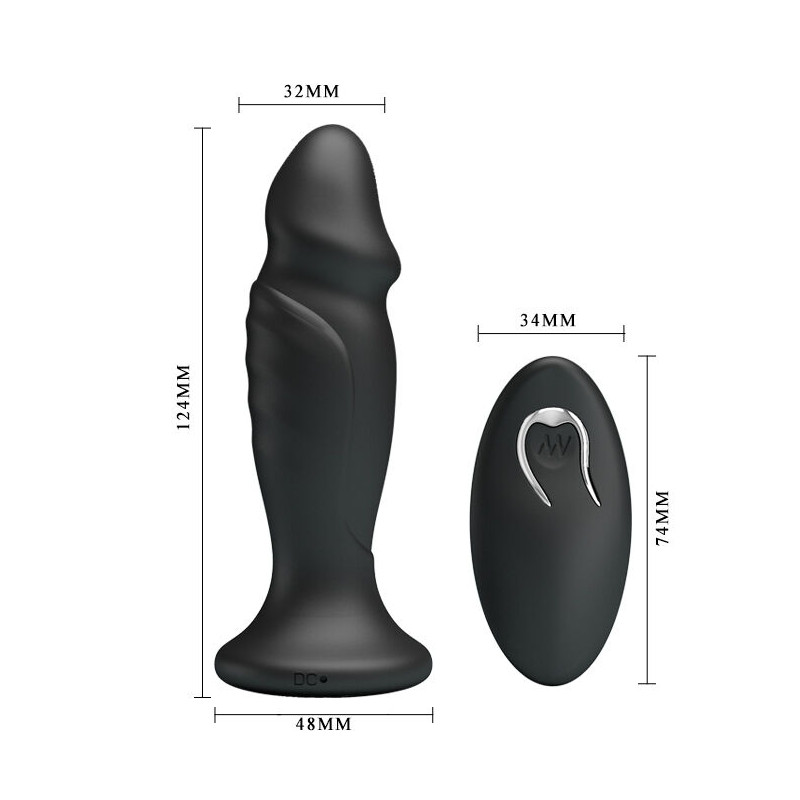 MR PLAY - ANAL PLUG WITH VIBRATION BLACK REMOTE CONTROL 6 