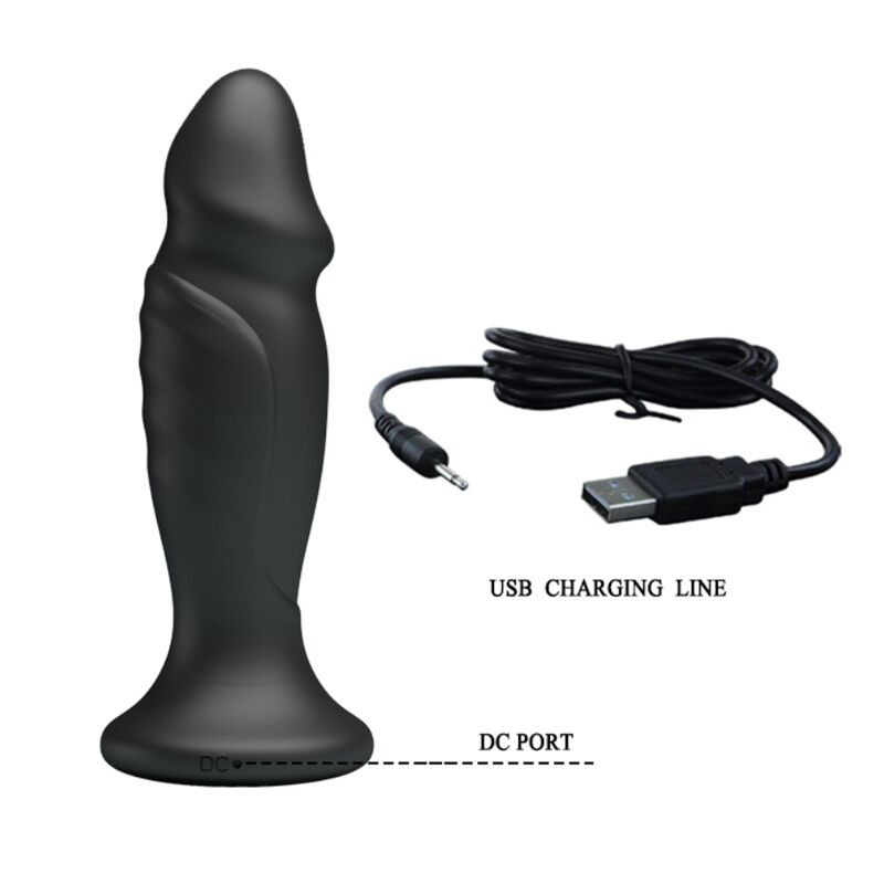 MR PLAY - ANAL PLUG WITH VIBRATION BLACK REMOTE CONTROL 7 