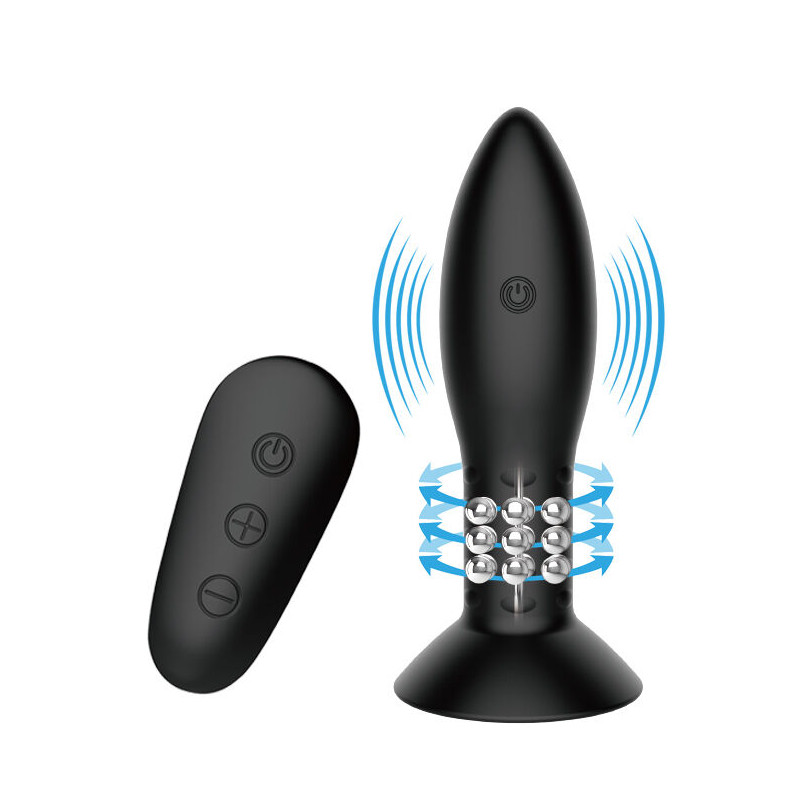 MR PLAY - PLUG WITH BLACK ROTATING BALLS REMOTE CONTROL 1 