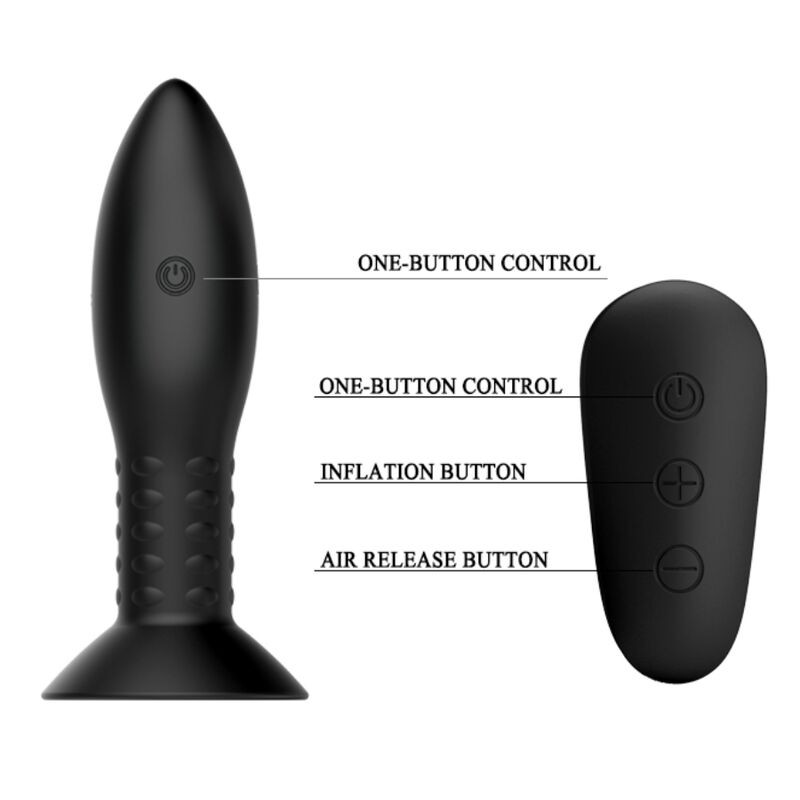 MR PLAY - PLUG WITH BLACK ROTATING BALLS REMOTE CONTROL 3 