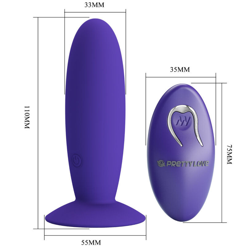 PRETTY LOVE - VIBRATEUR ANAL YOUTH PLUG TÉLÉCOMMANDE VIOLET 3 