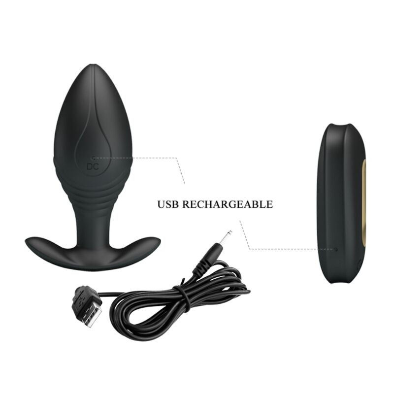 PRETTY LOVE - REGINA ANAL PLUG WIEDERAUFLADBARER VIBRATOR SCHWARZ 9 