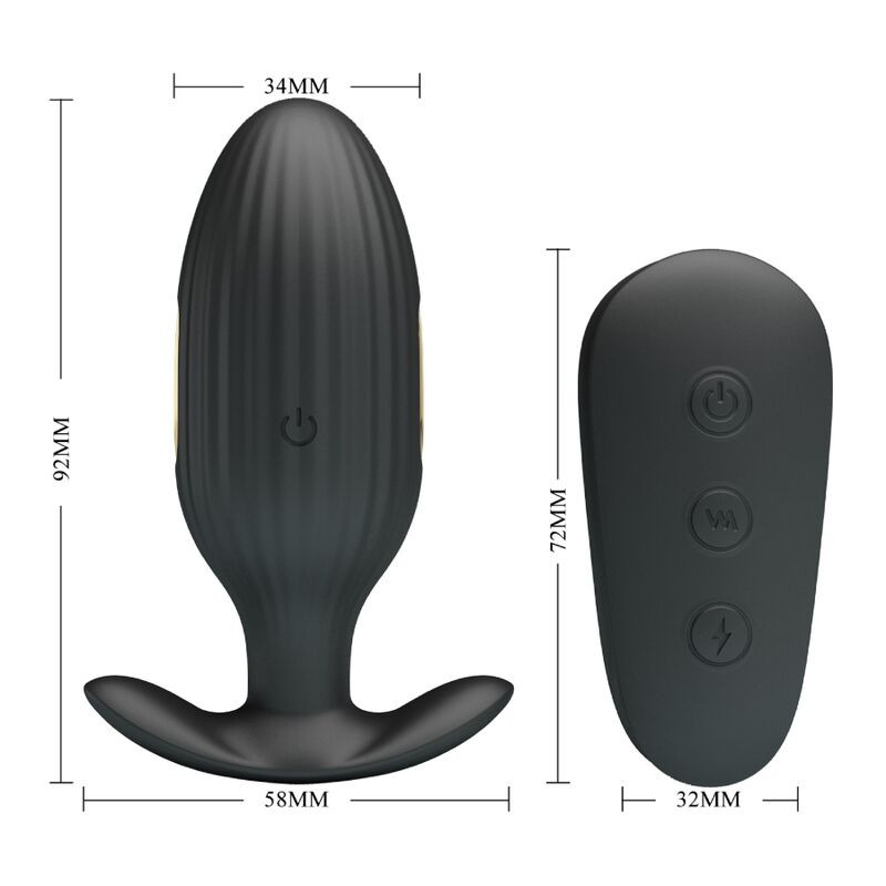 PRETTY LOVE - KELLY PLUG ANAL WIEDERAUFLADBARER VIBRATOR SCHWARZ 7 