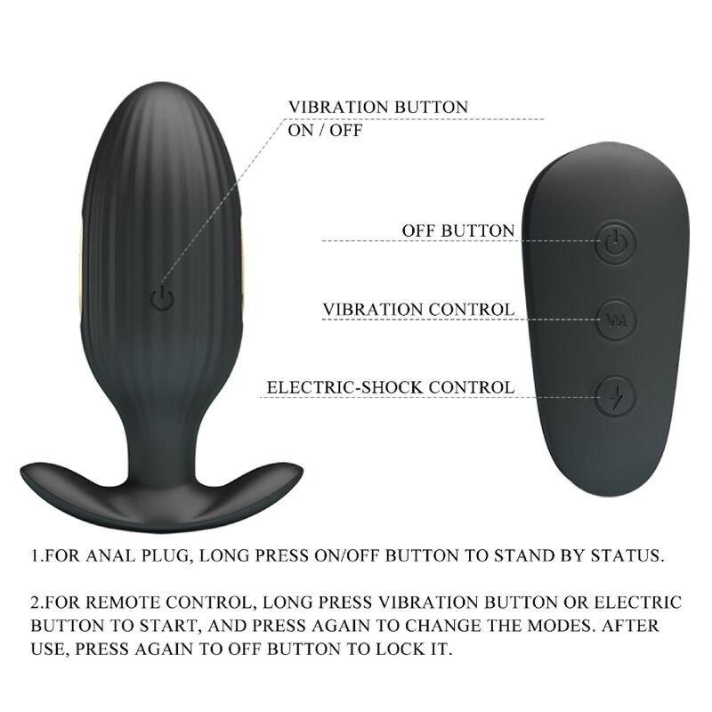 PRETTY LOVE - KELLY PLUG ANAL RECHARGEABLE VIBRATOR BLACK 8 