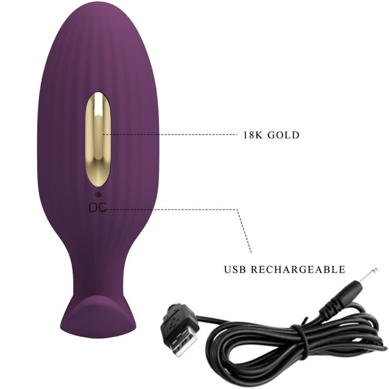 PRETTY LOVE - JEFFERSON APP CONTROLLED ANAL PLUG PURPLE 6 