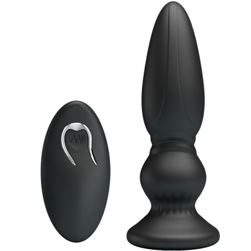 MR PLAY - LEISTUNGSSTARKER VIBRATOR MIT FERNBEDIENUNG, ANALSTECKER, SCHWARZ 1 