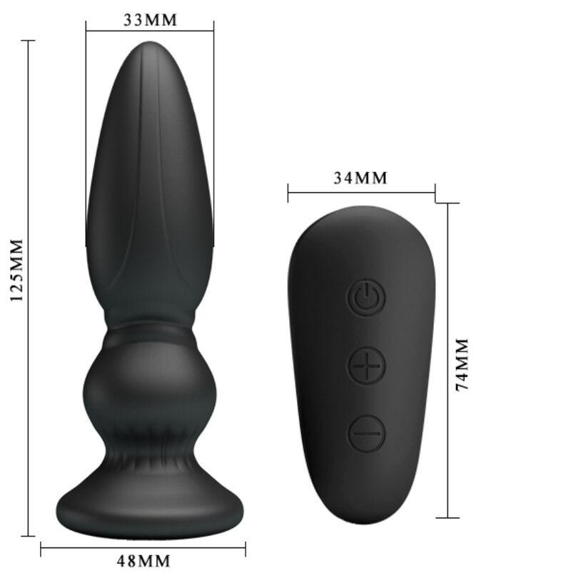 MR PLAY - POWERFUL VIBRATOR REMOTE CONTROL ANAL PLUG BLACK 4 