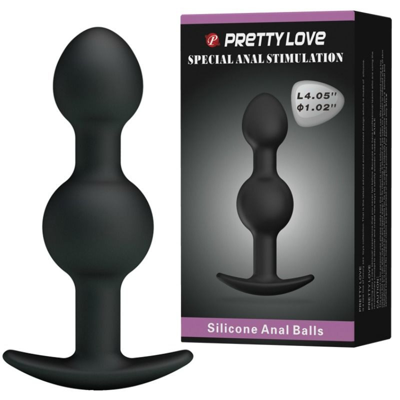 PRETTY LOVE - SPECIAL STIMULATION SILICONE ANAL BALLS 10.3 CM BLACK 1 