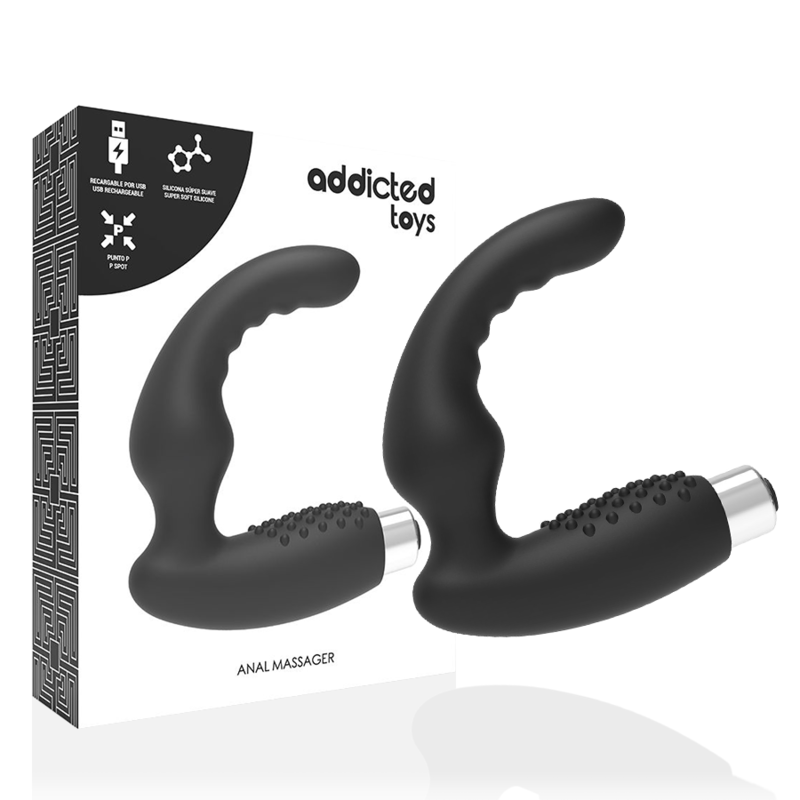 ADDICTED TOYS - PROSTATIC VIBRATOR RECHARGEABLE MODEL 2 - BLACK 1 