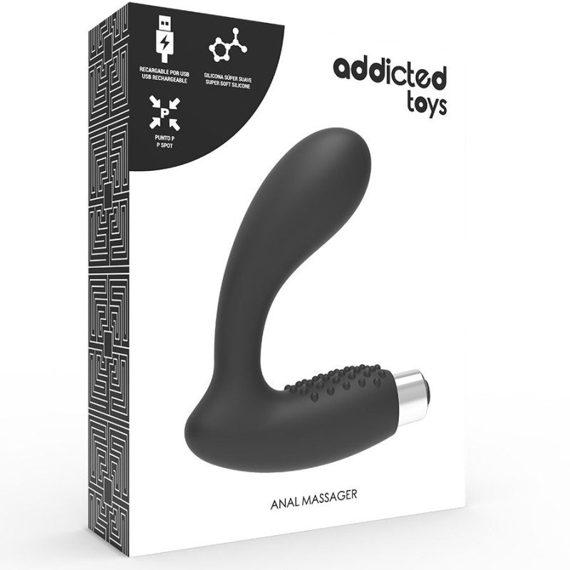 ADDICTED TOYS - PROSTATIC VIBRATOR RECHARGEABLE MODEL 5 - BLACK 5 