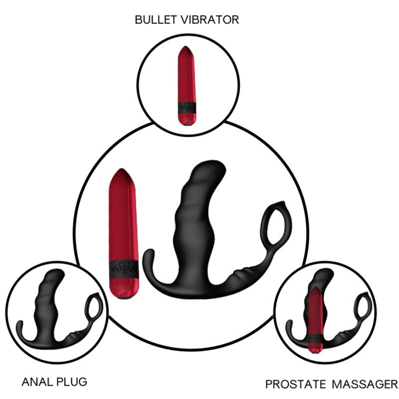 ARMONY - KNIGHT VIBRATOR ANAL PROSTATA & RING FERNBEDIENUNG SCHWARZ 2 