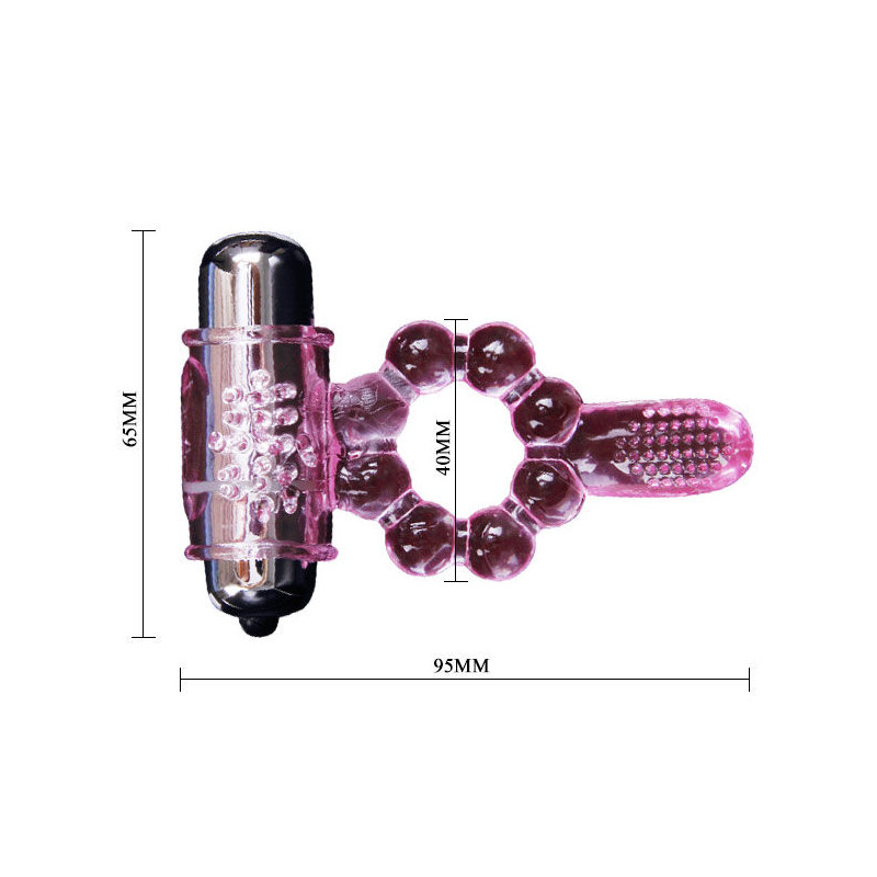 BAILE - SILIKONRING 10 ZUNGENRHYTHMEN MIT ROSA VIBRATION 7 