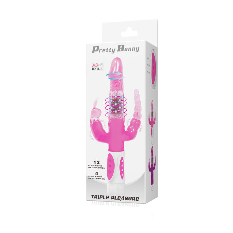 BAILE - PRETTY BUNNY TRIPLO VIBRATORE ROTATORE 6 