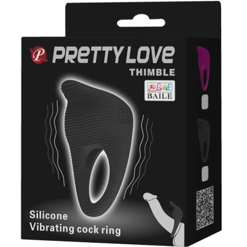 PRETTY LOVE - THIMBLE VIBRATOR RING BLACK 7 