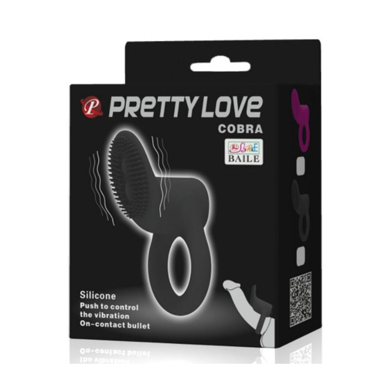 PRETTY LOVE - COBRA ANNEAU VIBRATEUR NOIR 6 