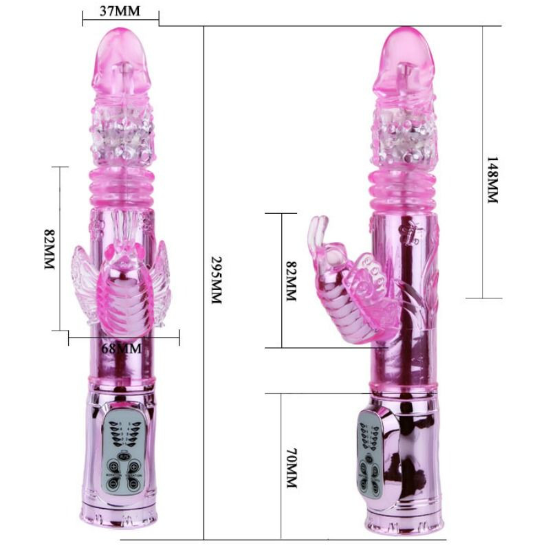 BAILE - WIEDERAUFLADBARER VIBRATOR MIT ROTATION UND POCHENDEN SCHMETTERLINGSSTIMULATOR 5 