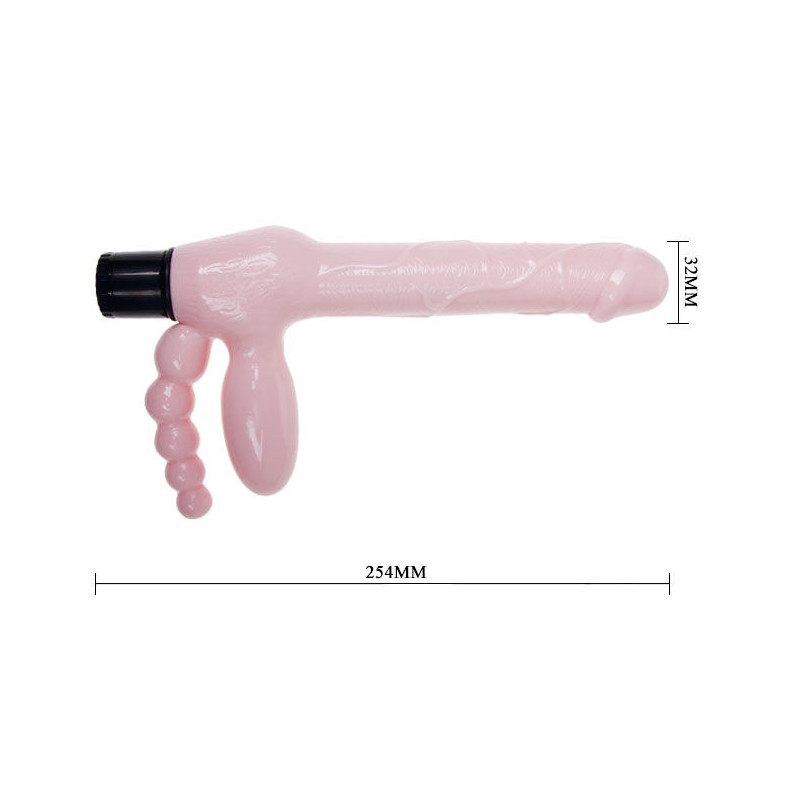 BAILE - HARNAIS SANS CORDE TPR AVEC VIBRATION ET STIMULATION ANAL 25.4 CM 5 