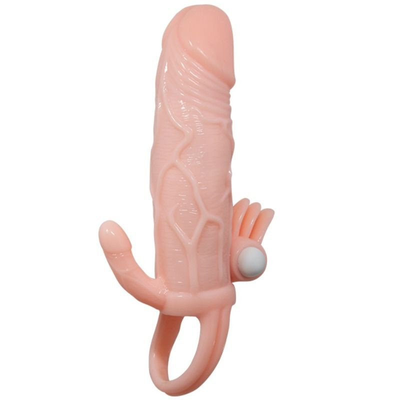 BAILE - BRAVE MAN PENIS COVER WITH CLIT AND ANAL STIMULATION FLESH 16.5 CM 4 