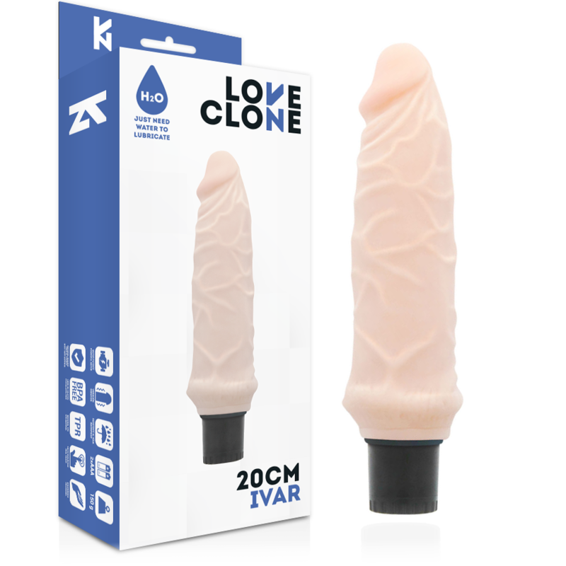 LOVECLONE - IVAR VIBRATORE AUTOLUBRIFICANTE 20 CM -O- 3.7 CM 1 